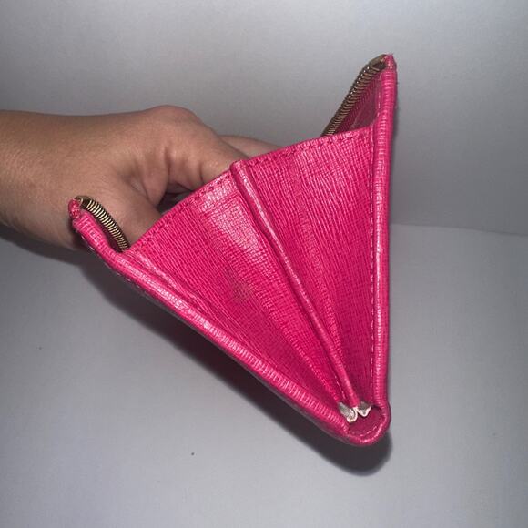 Furla XL Genuine Leather Babylon Continental Zip-around Wallet Color: Pink red - Picture 12 of 14